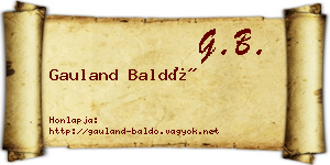 Gauland Baldó névjegykártya